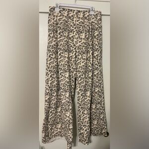 Leopard Print Wide Leg Pants